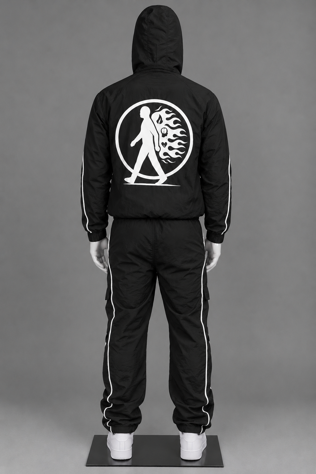 Black Windbreaker Tracksuit