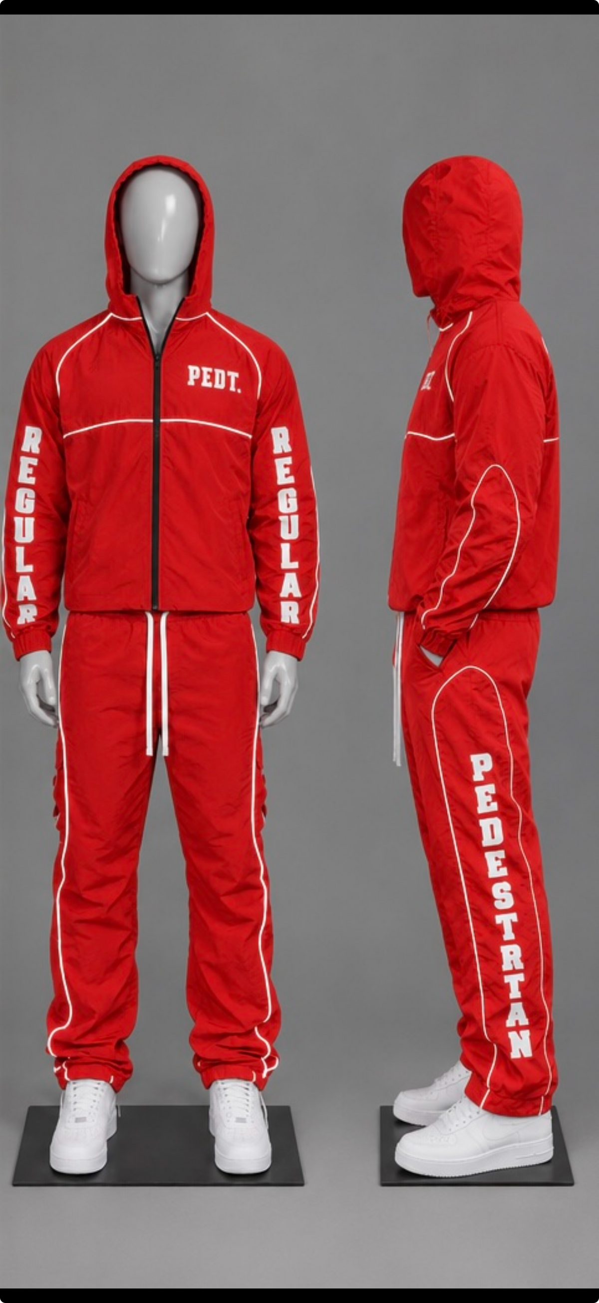 Red Windbreaker Tracksuit